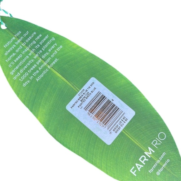 FARM RIO NWT PAINTED BIRDS BLUE TIE SIDE BIKINI TOP - NWT - M - Picture 5 of 10